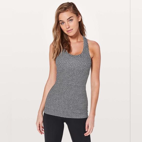 lululemon athletica Tops - Lululemon Cool Racerback II Nulu in Monochromic Black, Size 6